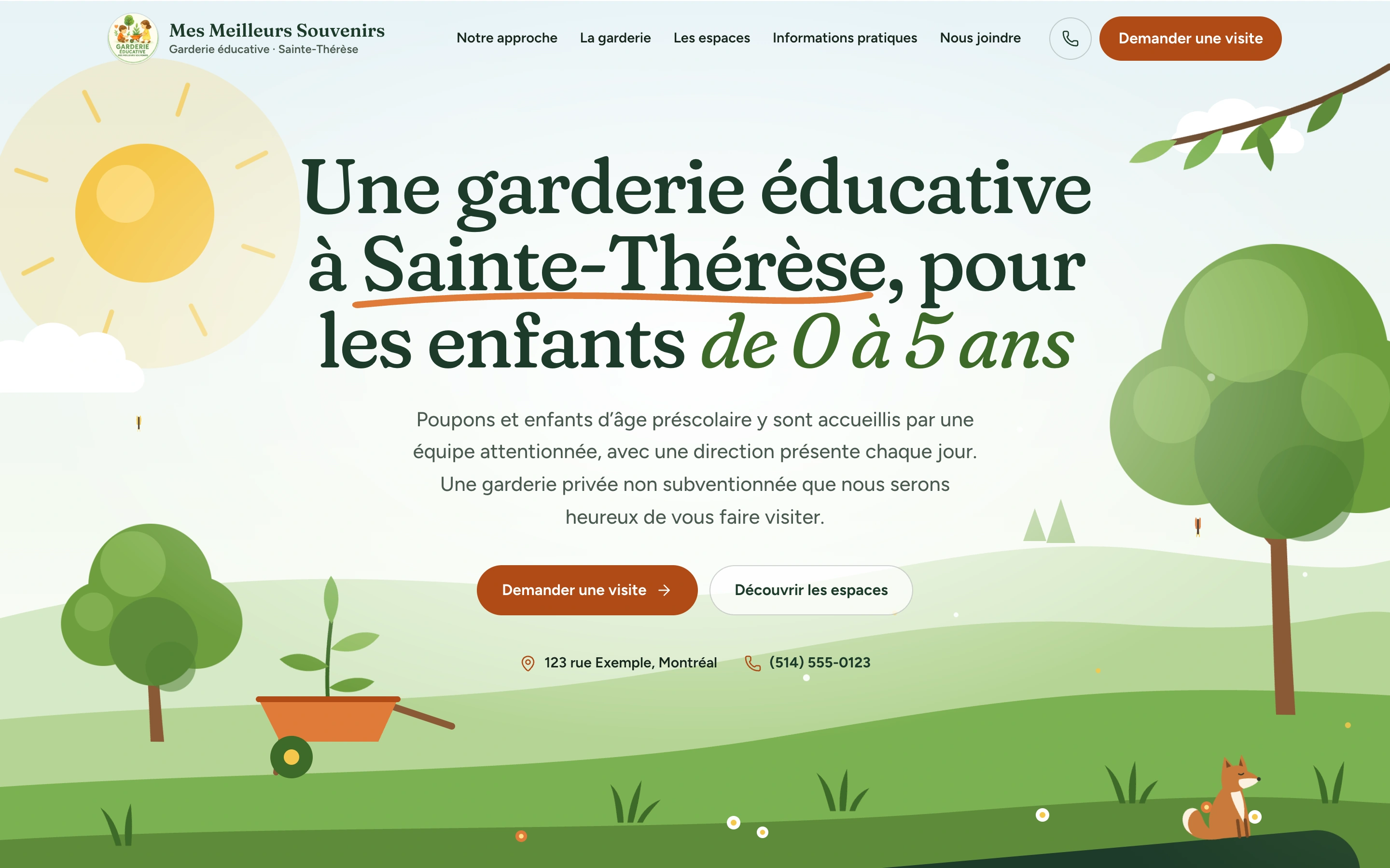 Hero illustré du site de la Garderie Mes Meilleurs Souvenirs sur ordinateur
