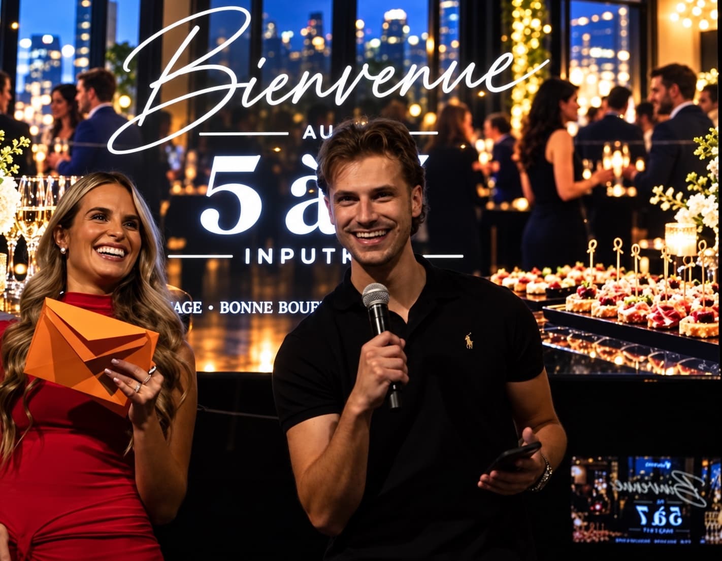 Guillaume Theriault au micro lors d’un 5 à 7 InputKit